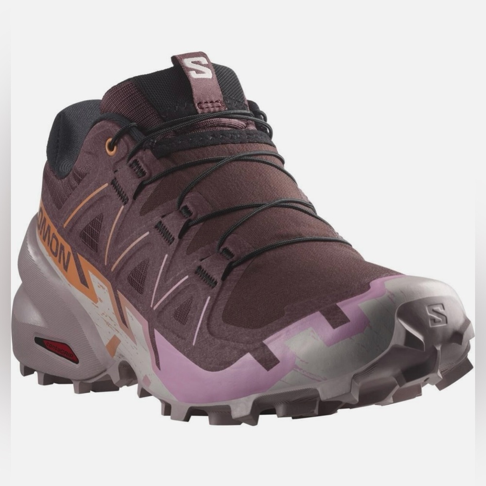 Salomon Speedcross 6W Trail Running Shoes 475818 Womens 8 NIB Mauve Grape Papaya - Picture 2 of 13